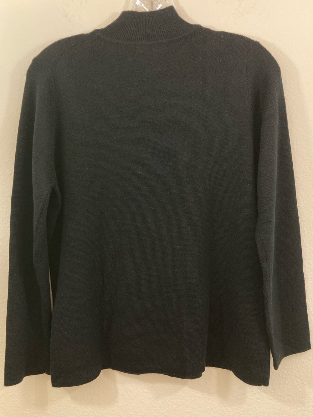 Ronglan Black Embroidered Beaded Sweater Mock Neck Long Sleeve - Picture 9 of 12